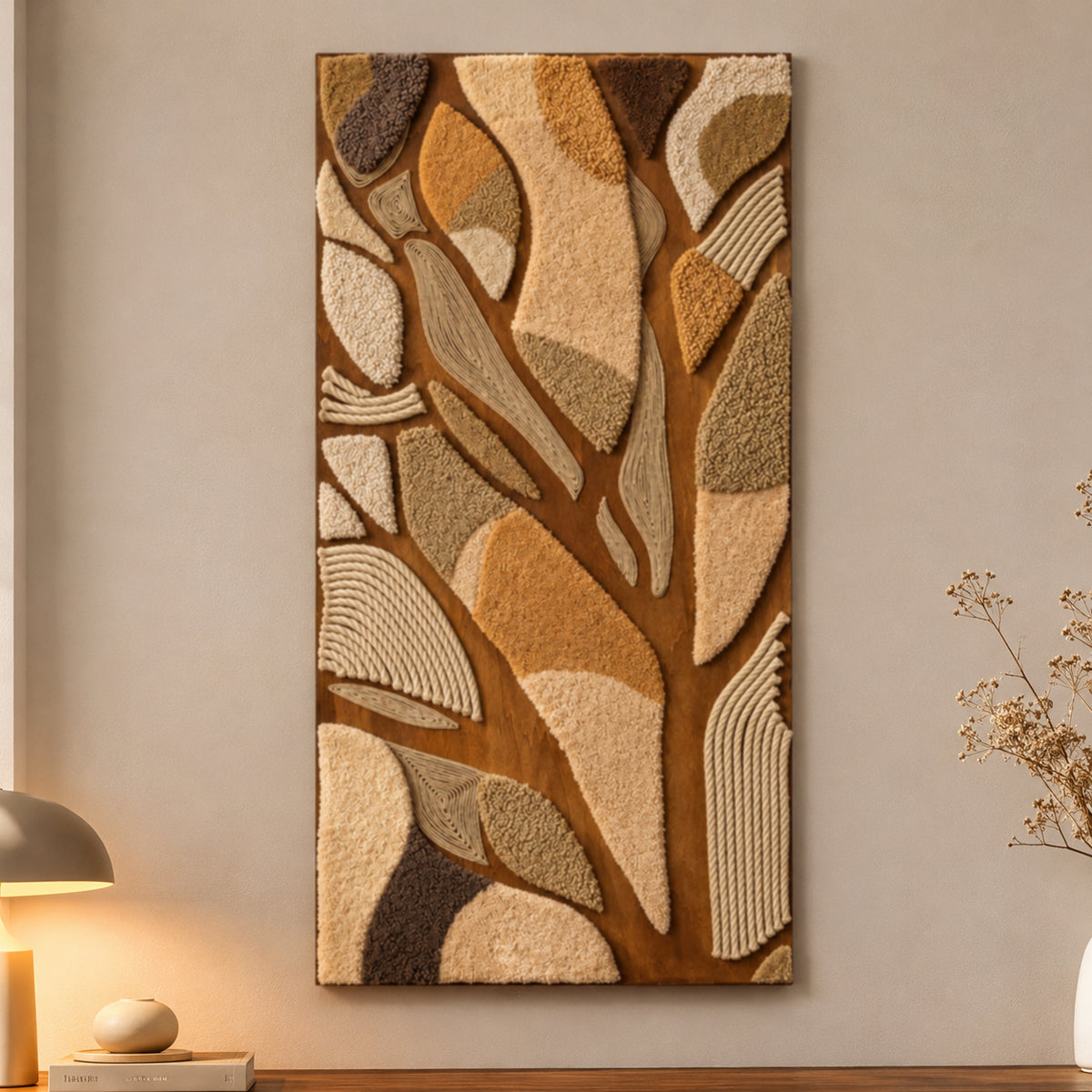 Welcome Autumn - Mixed Media Textile Wall Art