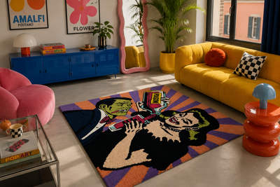 Andy & Lory - Moderner Tufting-Teppich in einem Pop-Wohnzimmer