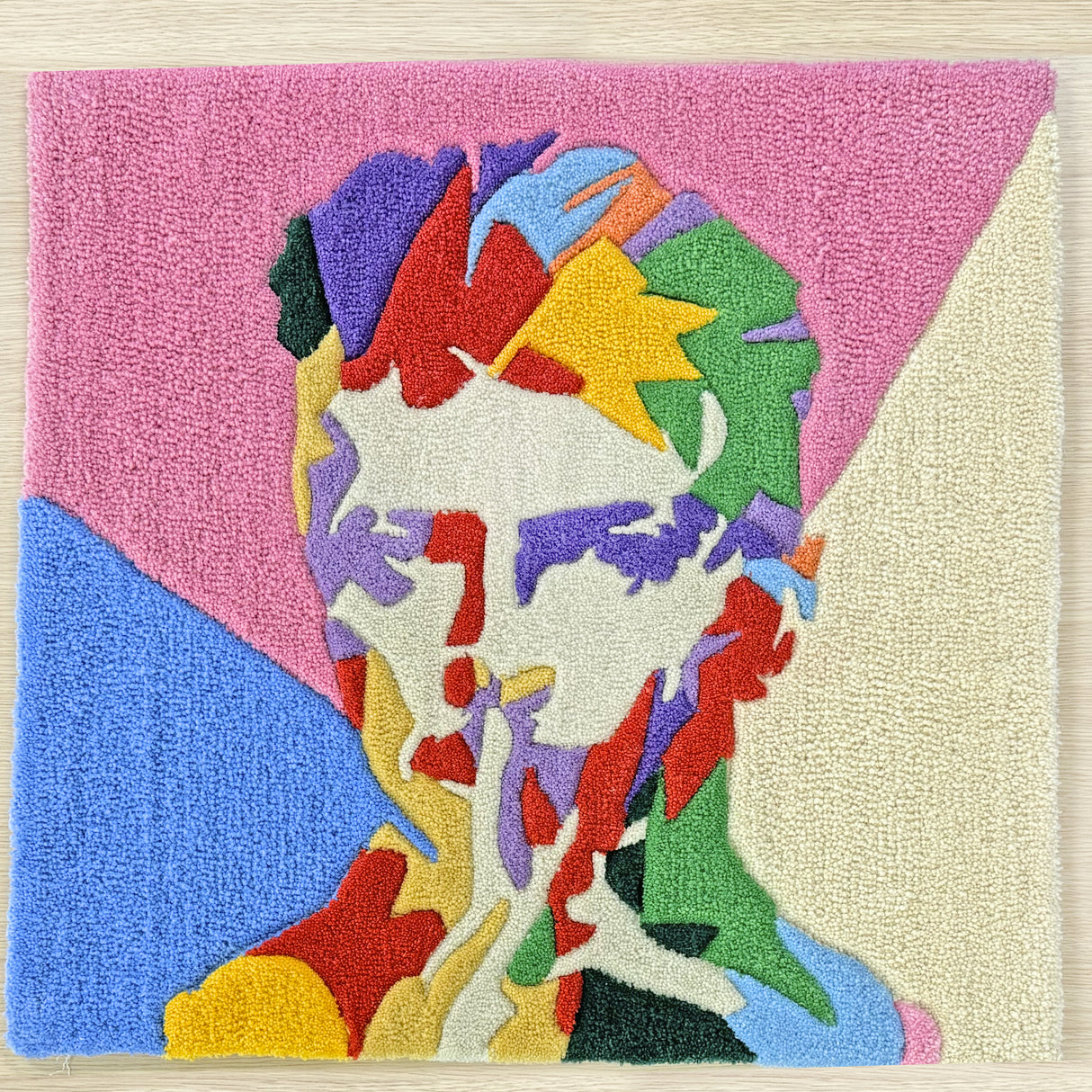 Tappeto "David Bowie WPAP Art" in 100% Lana - Tufting Gun