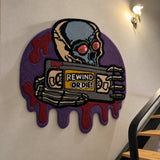 REWIND OR DIE! – Handmade Horror Tufted Rug