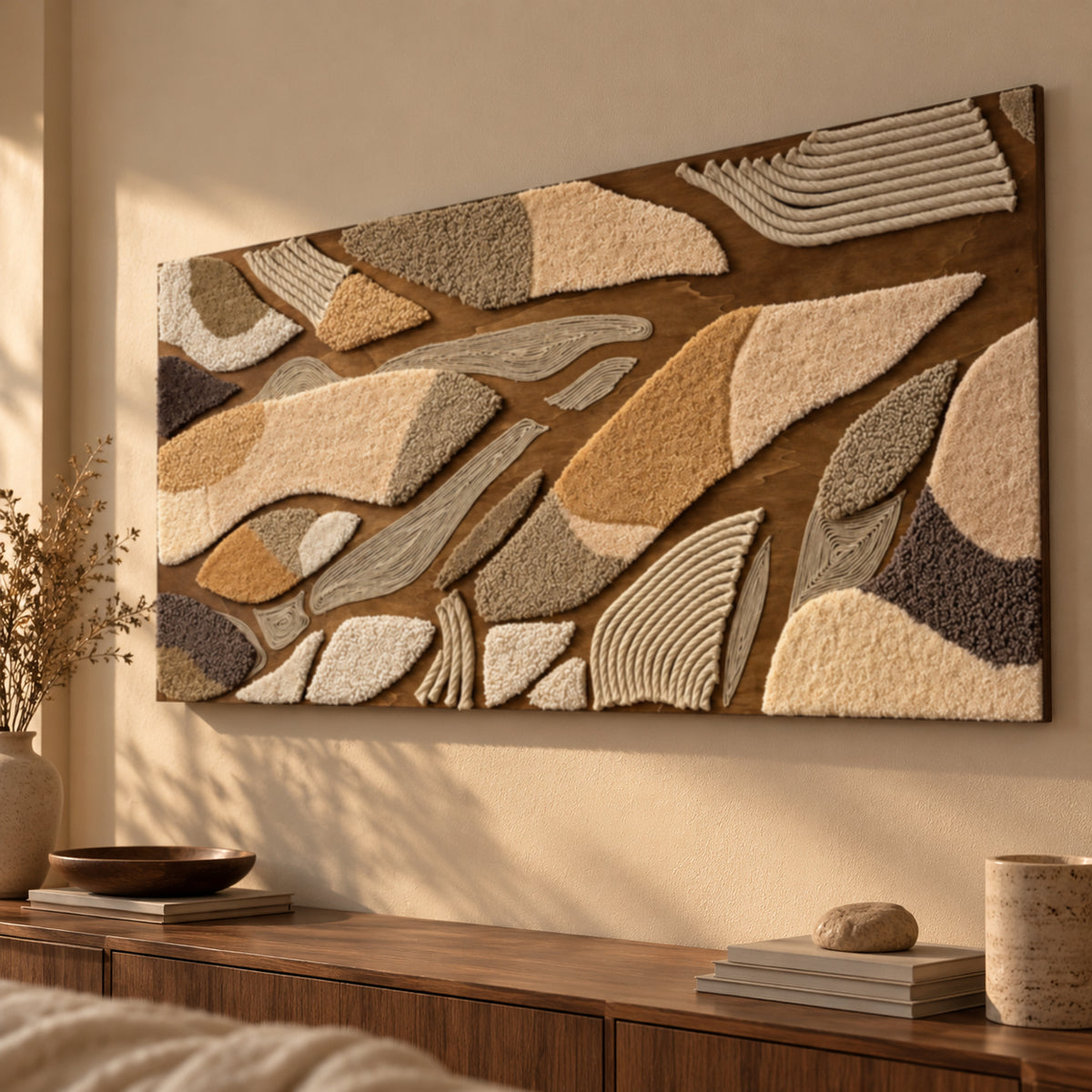 Welcome Autumn - Mixed Media Textile Wall Art